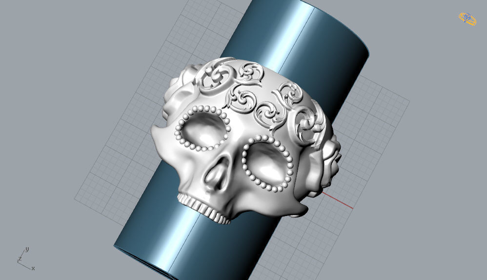 Skull Ring NO9 3D print model_6