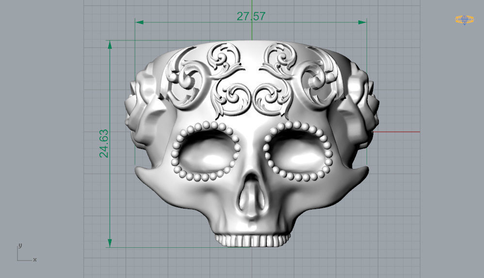 Skull Ring NO9 3D print model_3