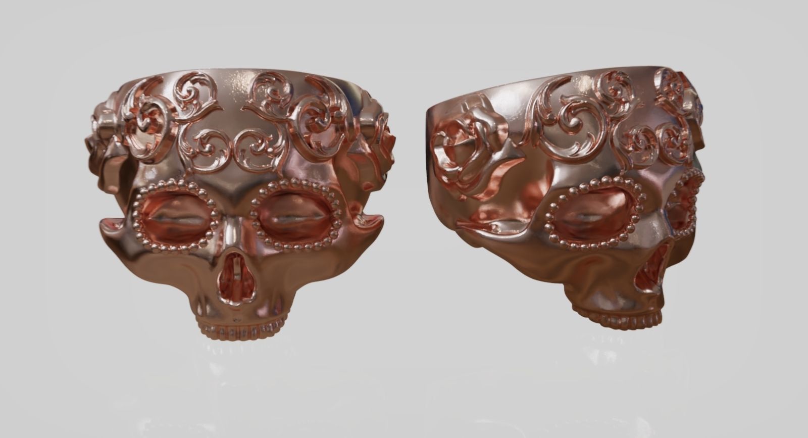 Skull Ring NO9 3D print model_2