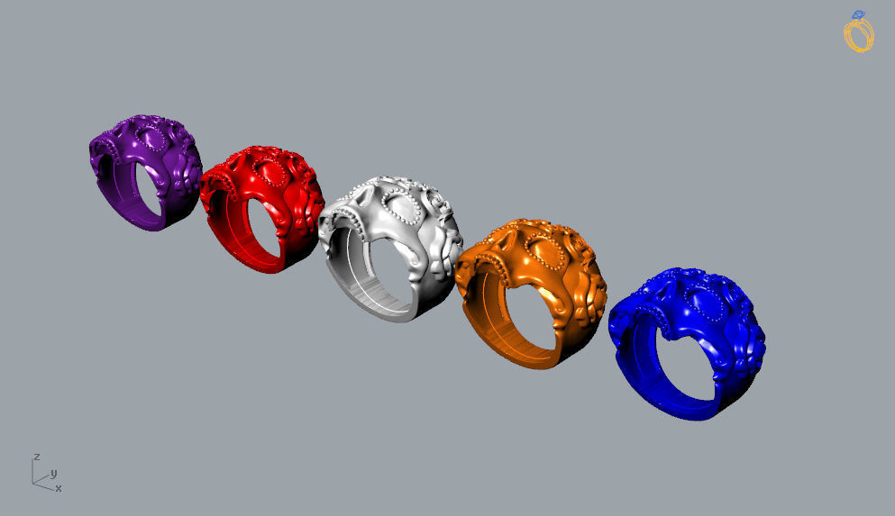 Skull Ring NO9 3D print model_14