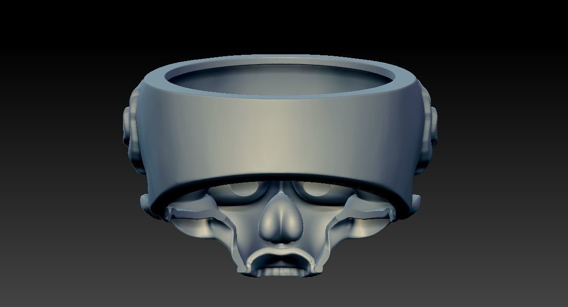 Skull Ring NO9 3D print model_10