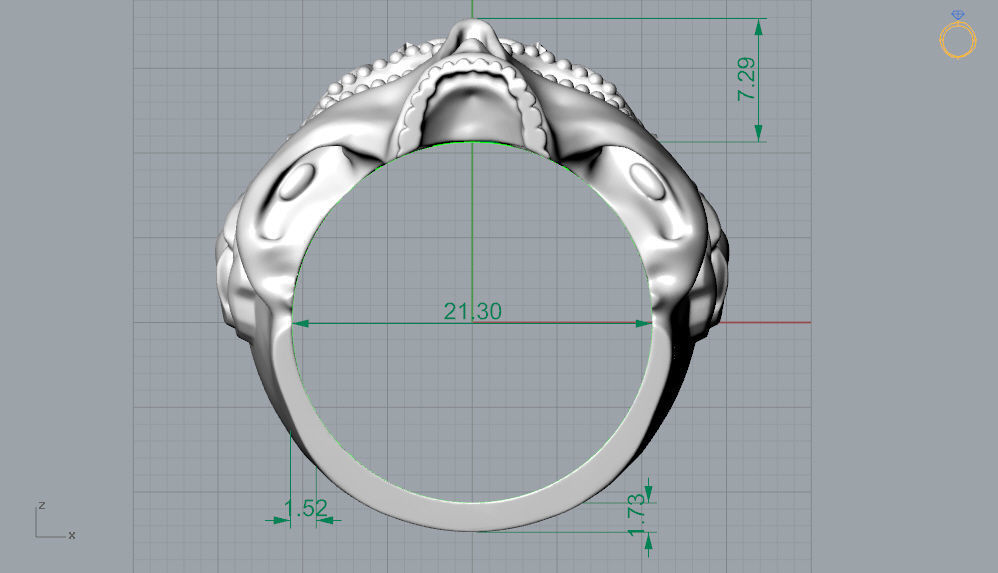 Skull Ring NO9 3D print model_5