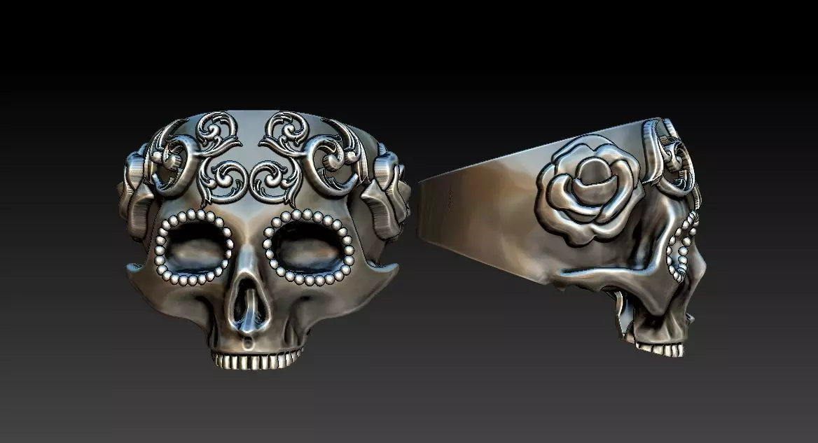Skull Ring NO9 3D print model_0