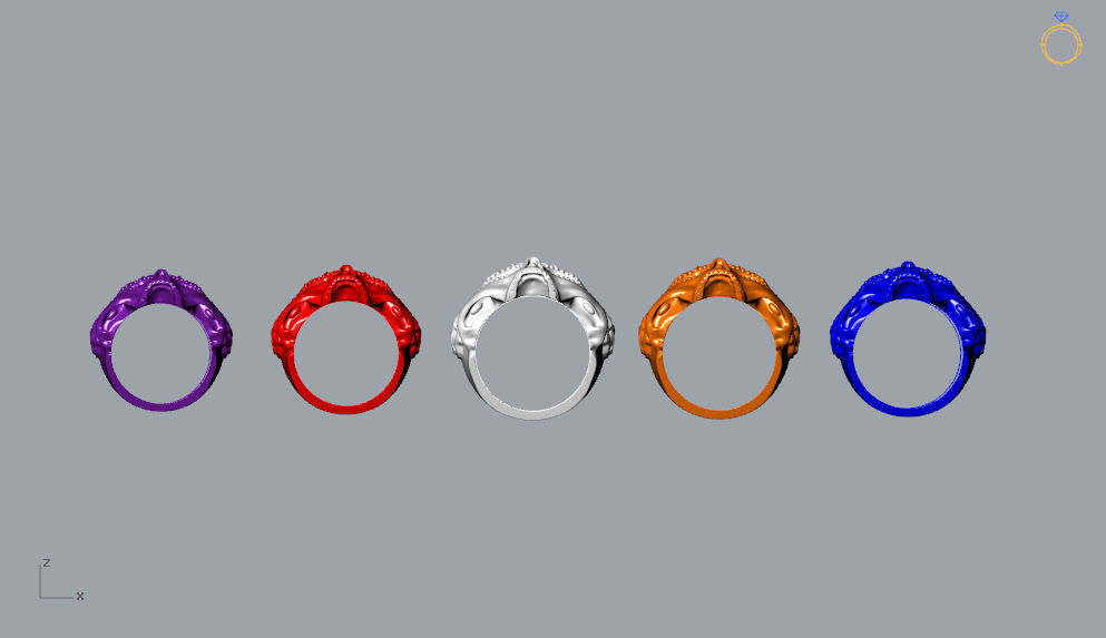 Skull Ring NO9 3D print model_13