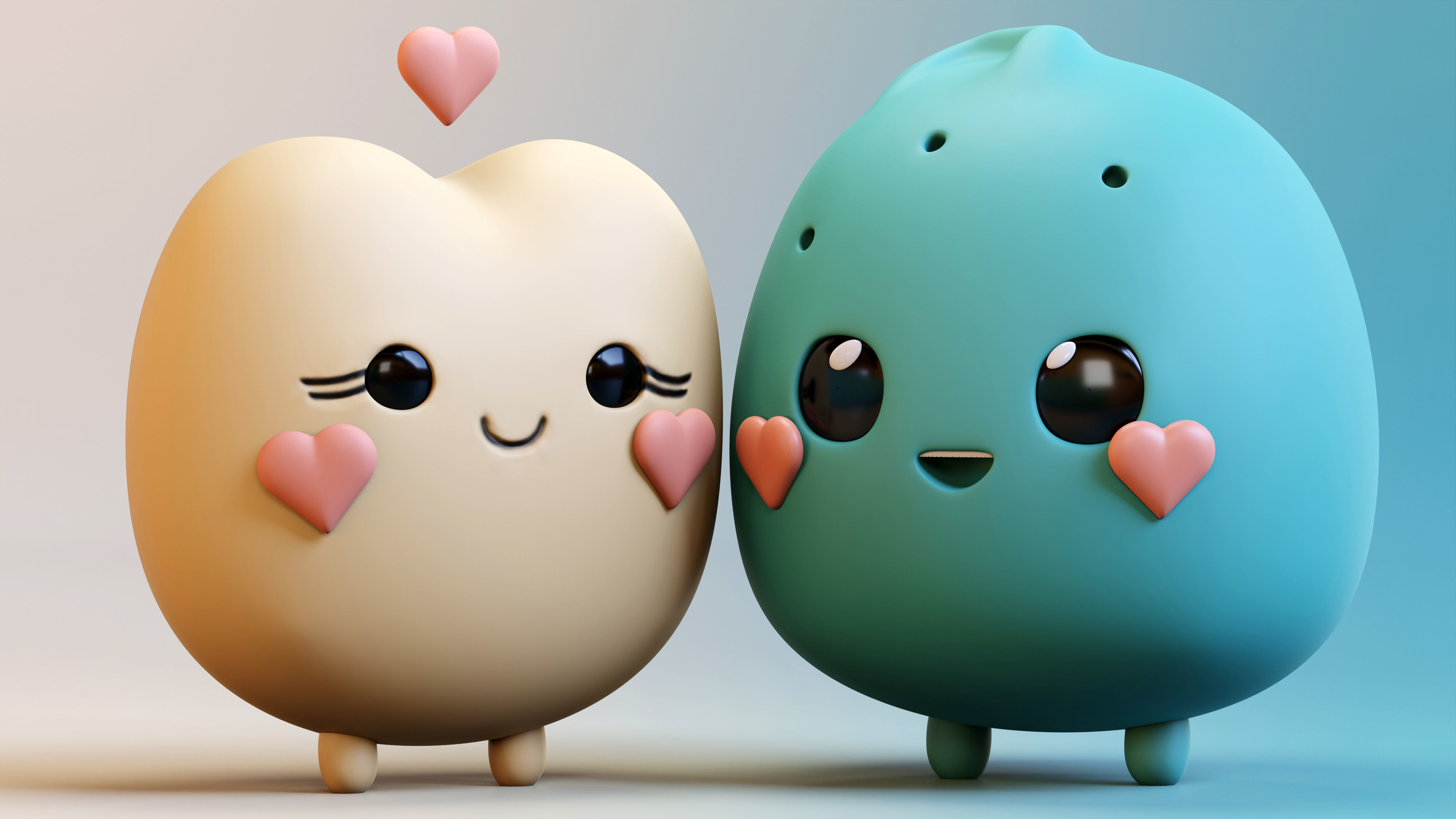 Emojies Cute Couple Low-poly 3D model_17