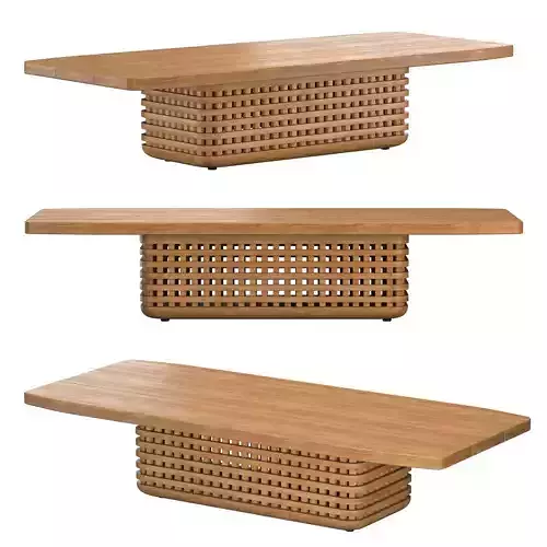 TRELICA TEAK RECTANGULAR COFFEE TABLE 3D model