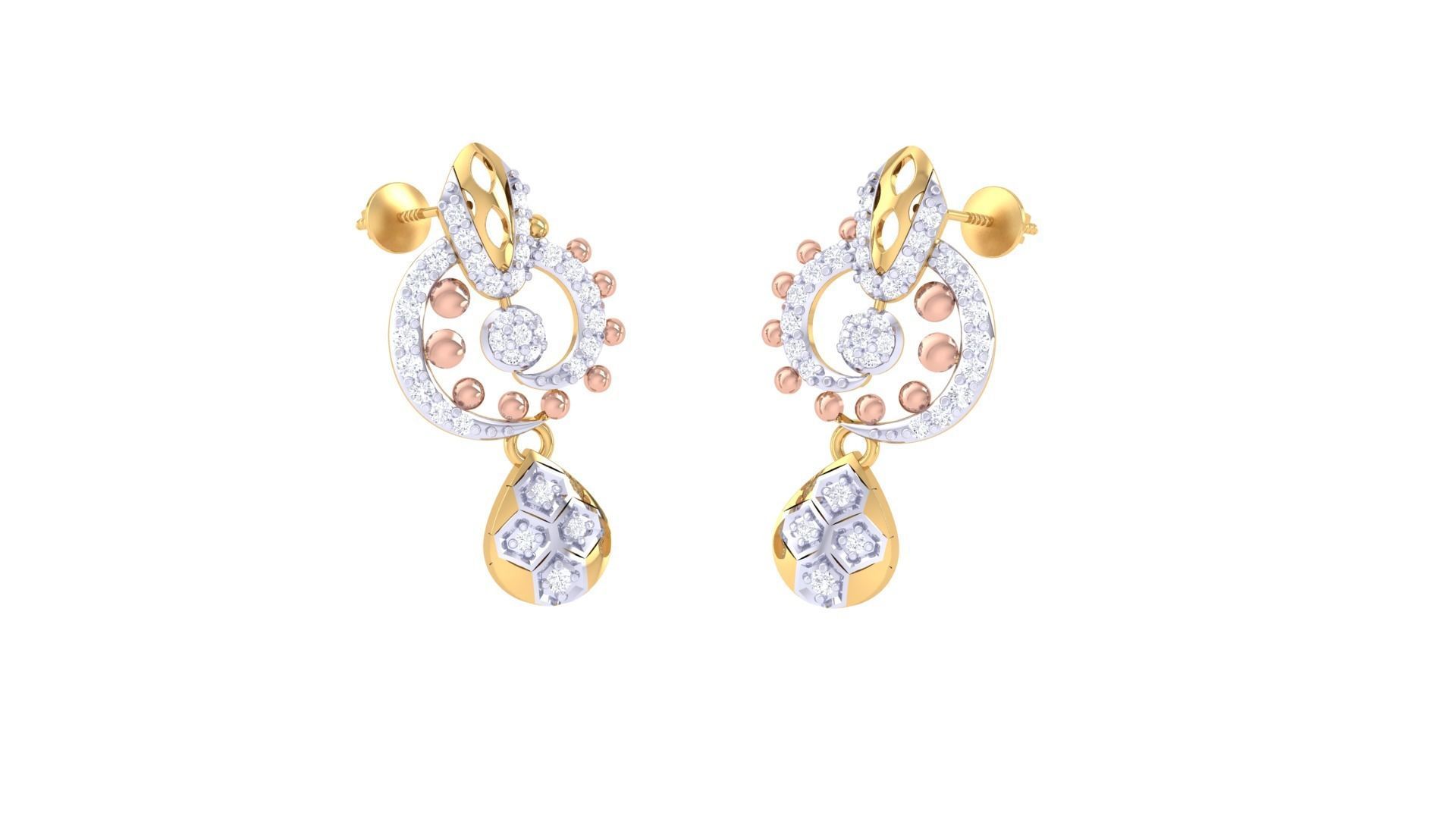 Studs Earrings - 44 3D print model_1