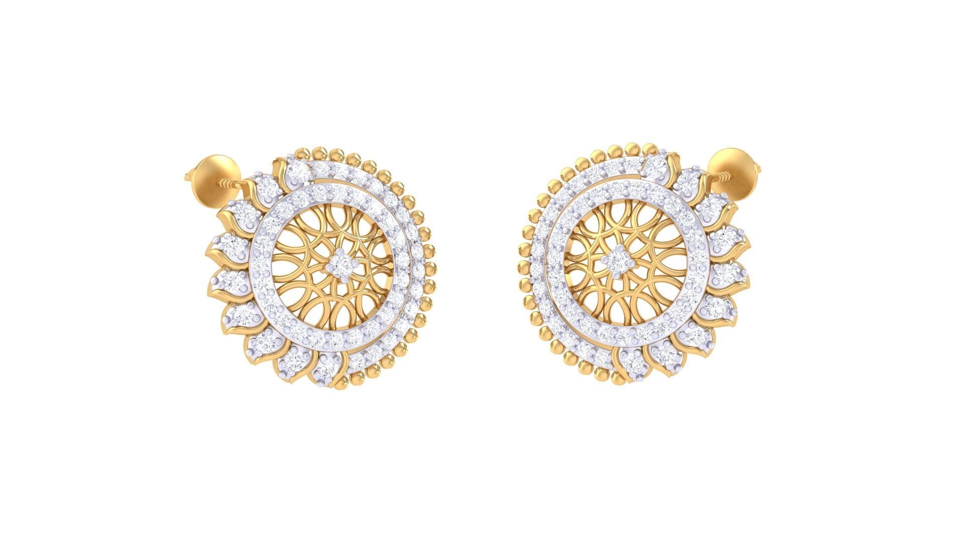 Studs Earrings - 36 3D print model_1