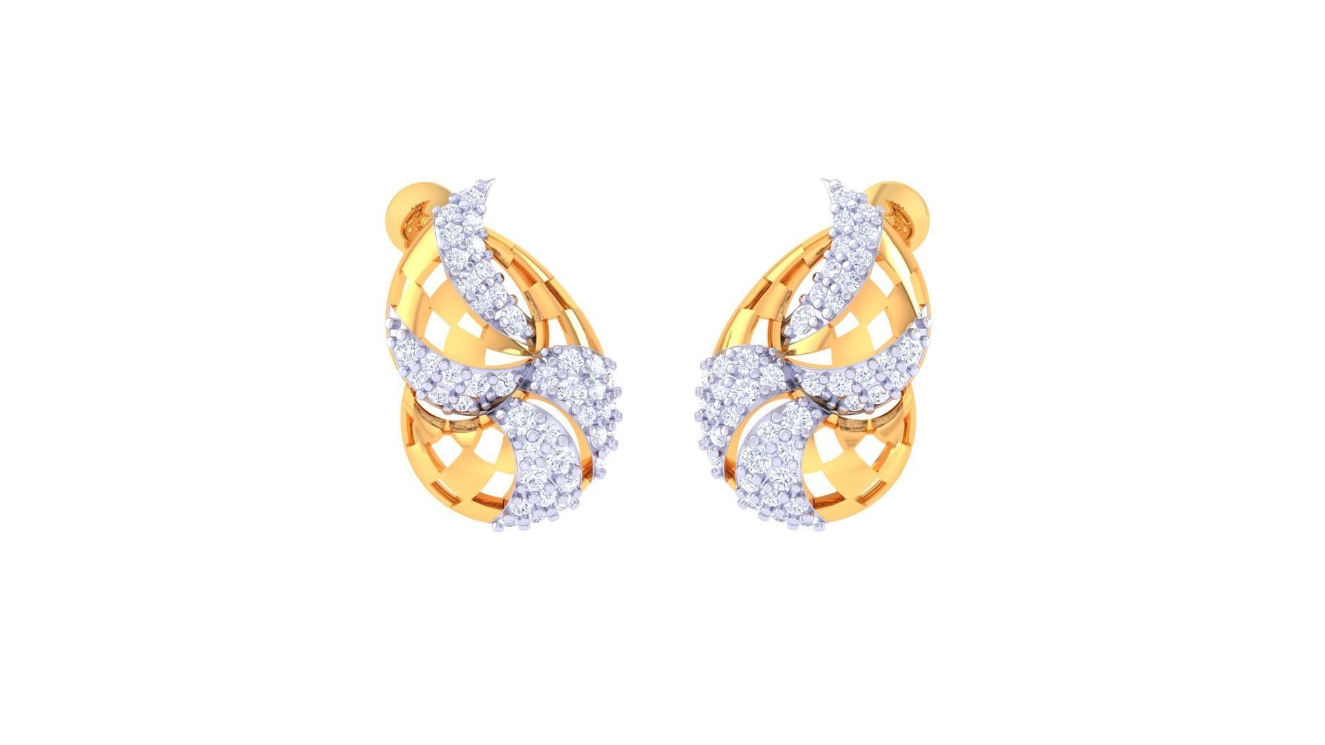 Studs Earrings - 2 3D print model_1