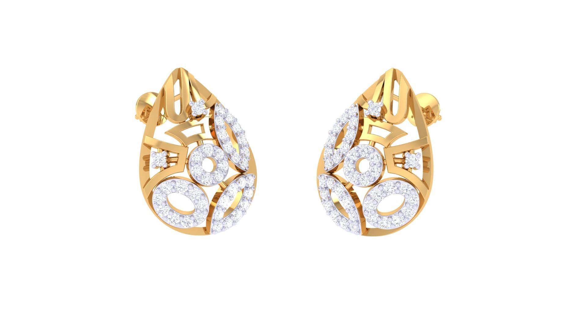 Studs Earrings - 57 3D print model_2