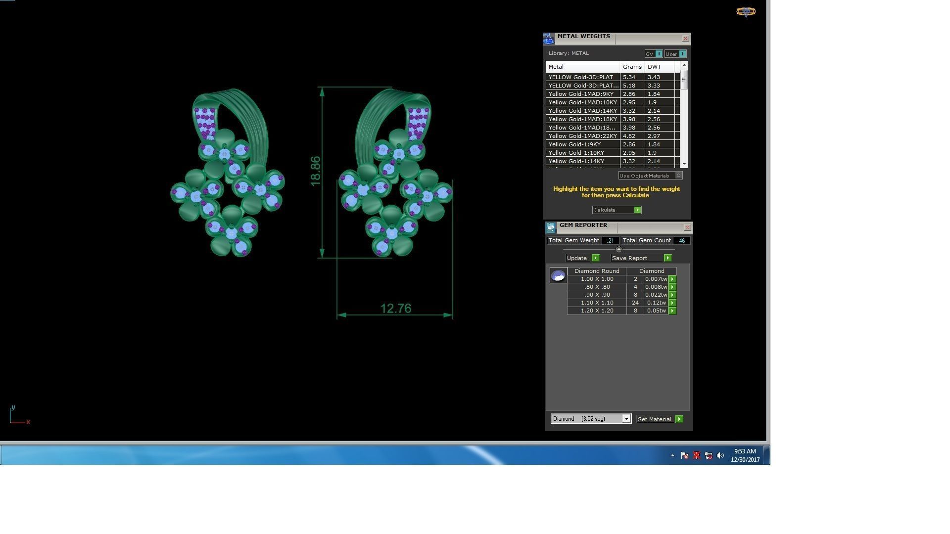 Studs Earrings - 42 3D print model_1