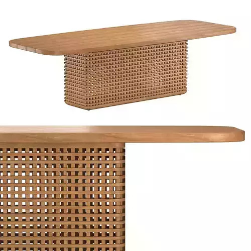 TRELICA TEAK RECTANGULAR DINING TABLE 3D model