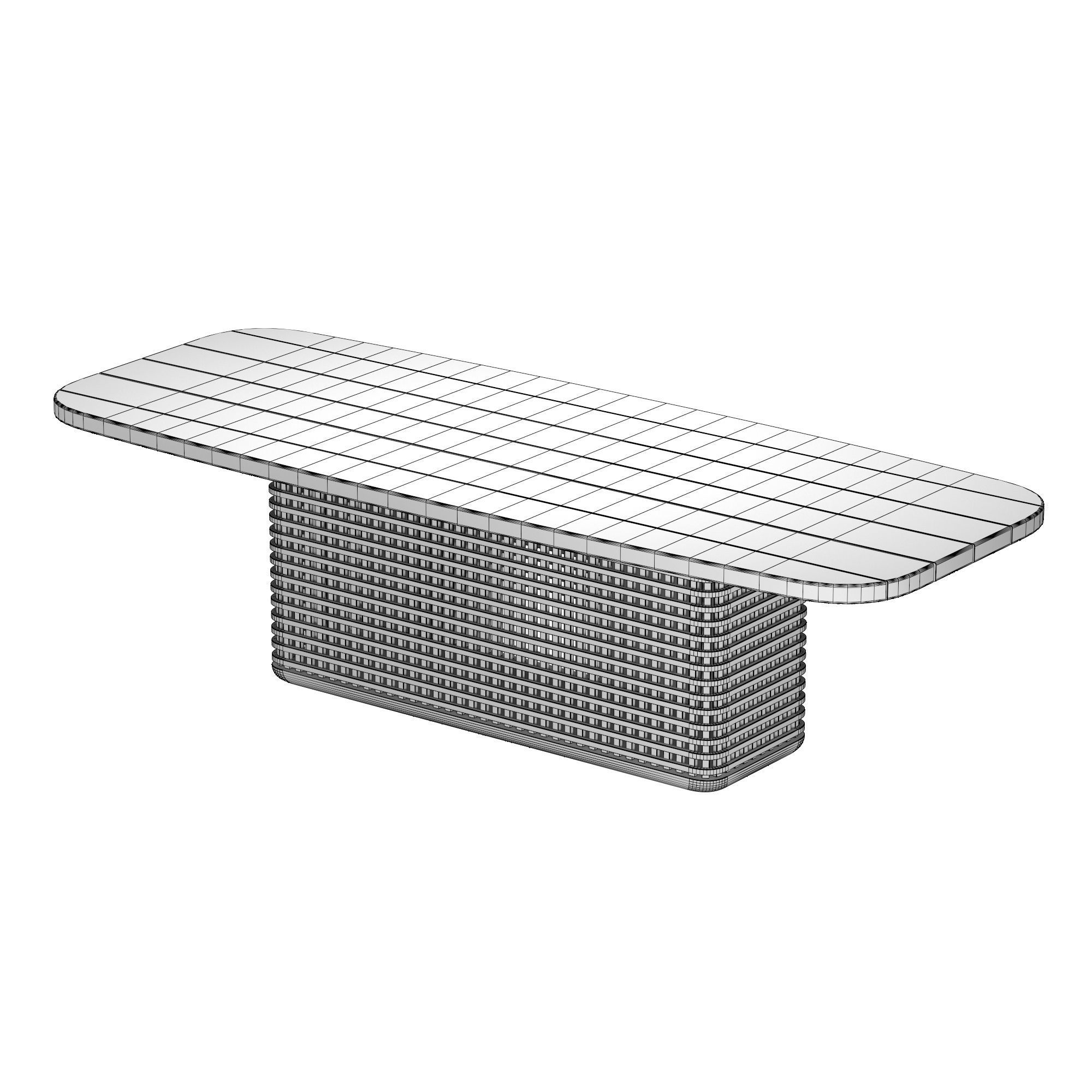 TRELICA TEAK RECTANGULAR DINING TABLE 3D model_4