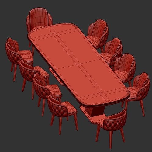 Dining Chair By Honor Furniture 3D model 7