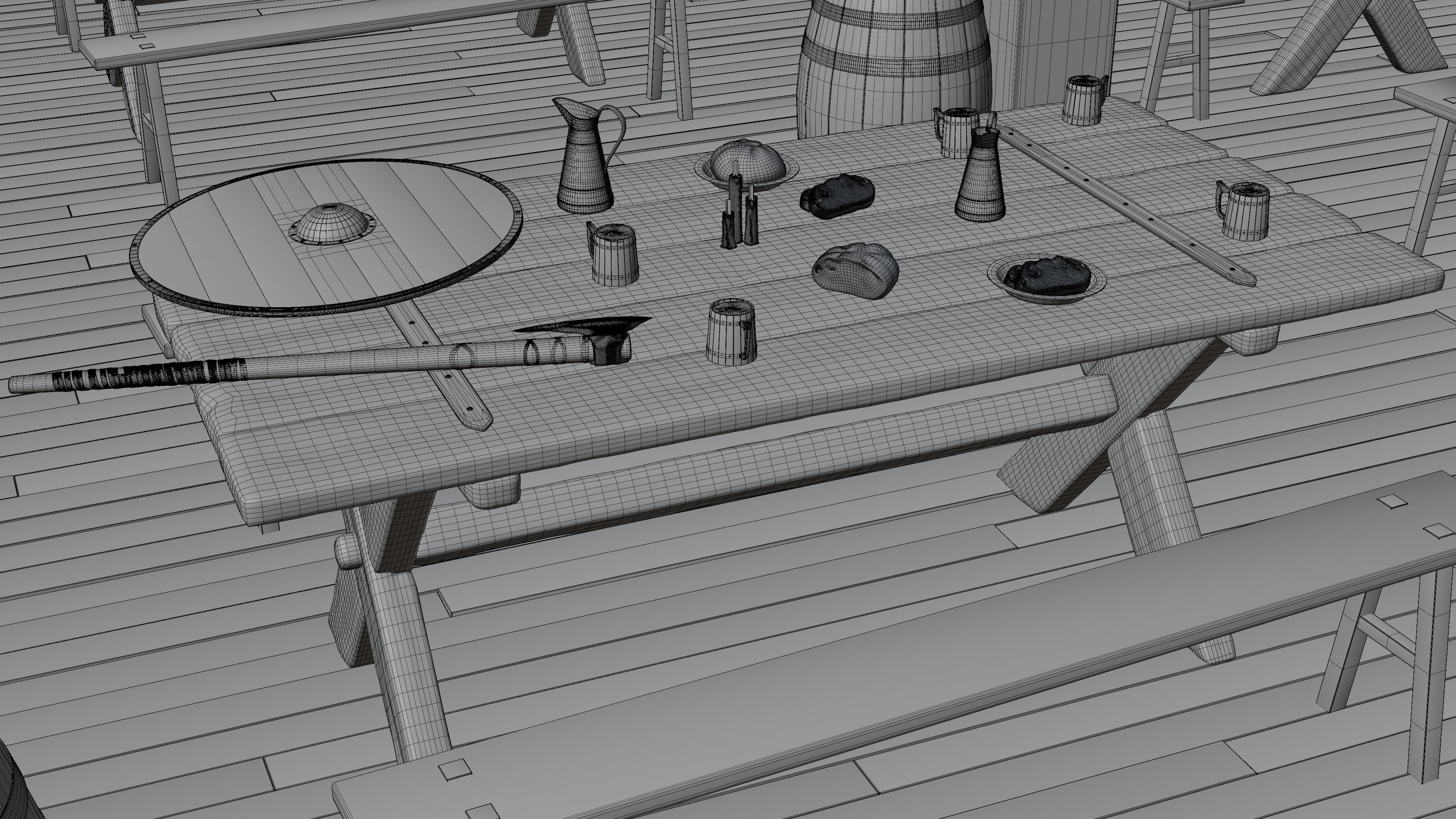 Viking Tavern 3D Model Low-poly 3D model_3