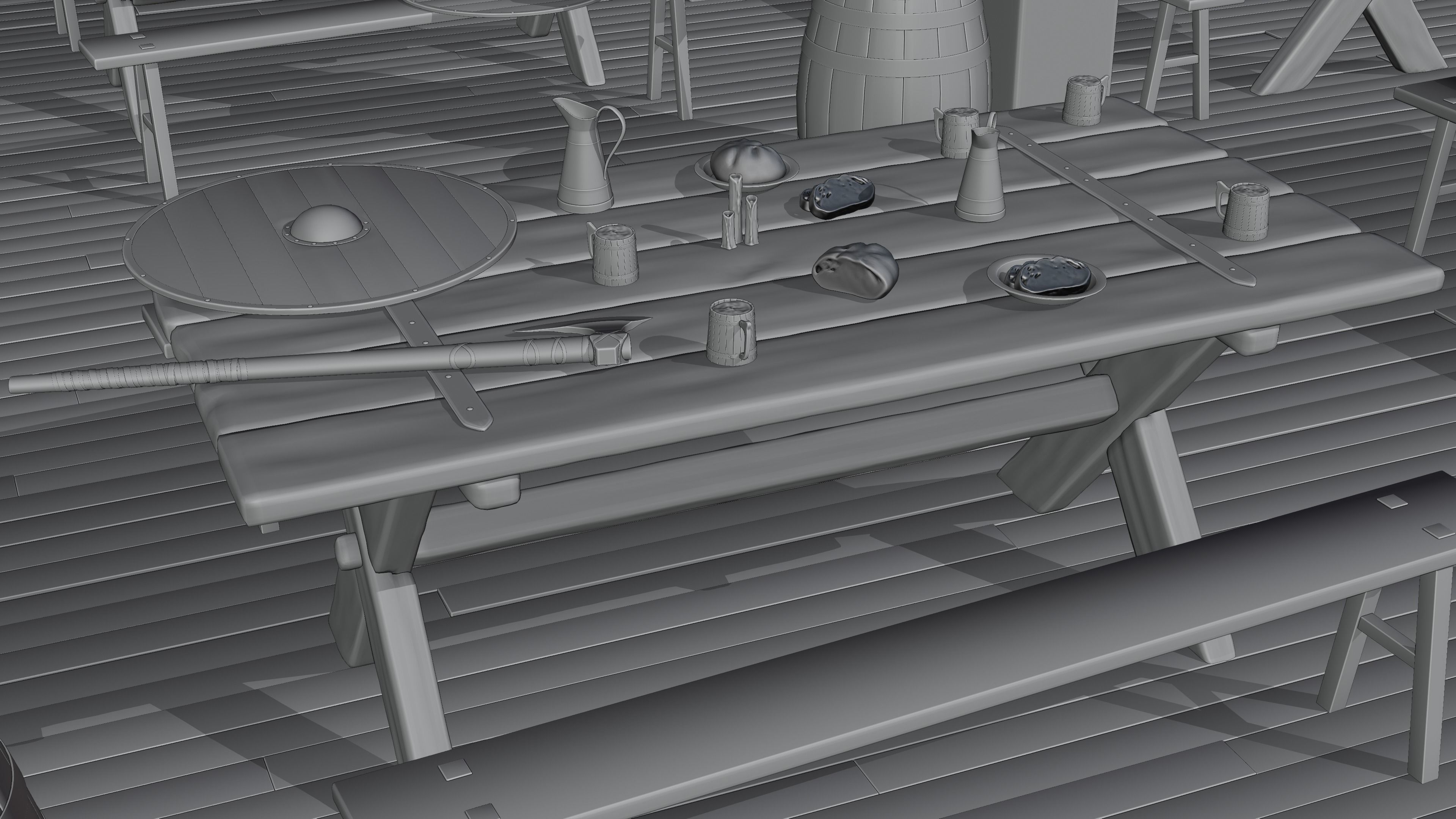 Viking Tavern 3D Model Low-poly 3D model_2