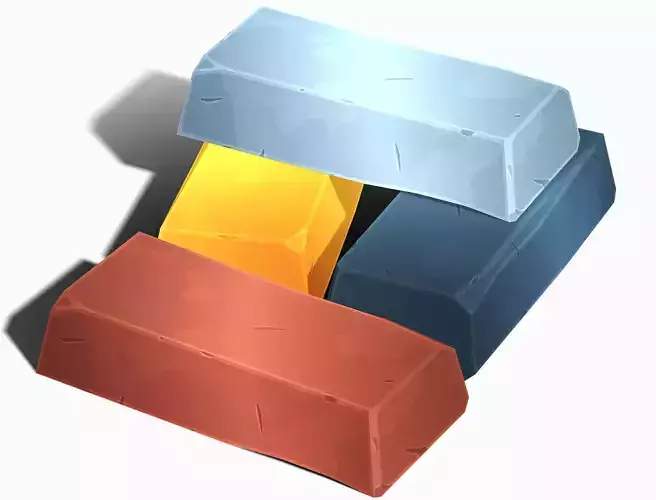 Stylized Medieval Bullion - PBR Game Ready Low-poly 3D model
