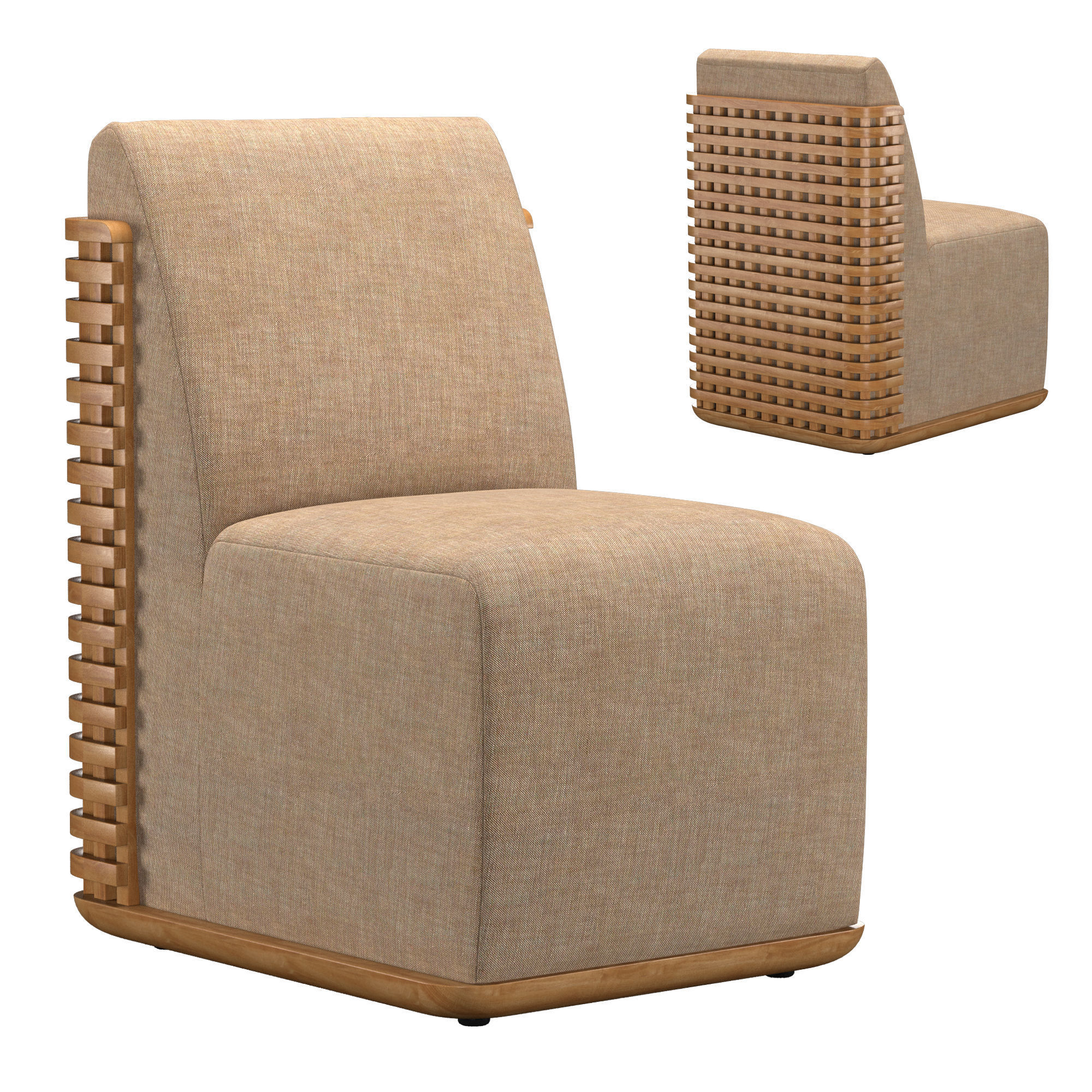 TRELICA TEAK  DINING Group 3D model_7