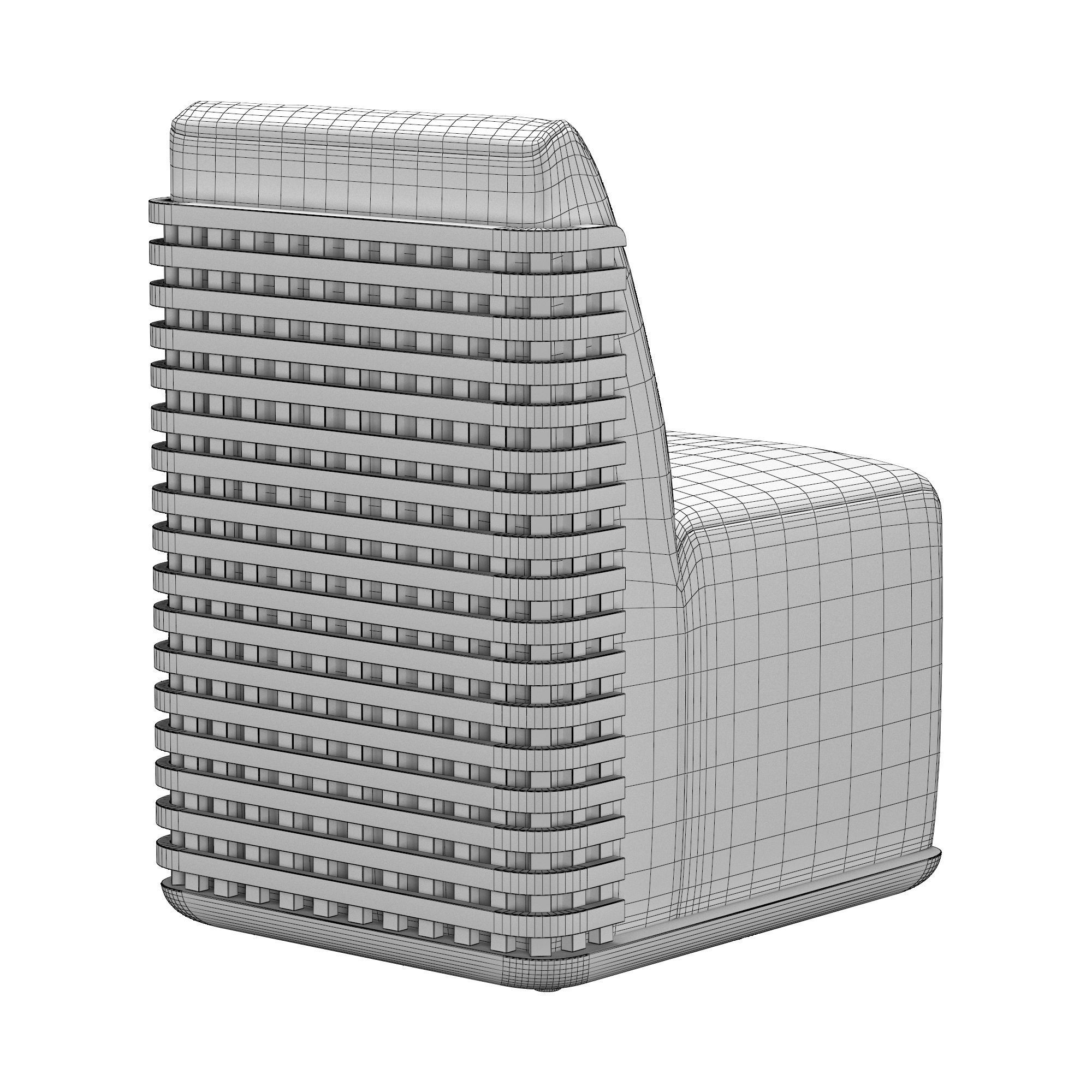 TRELICA TEAK  DINING Group 3D model_6