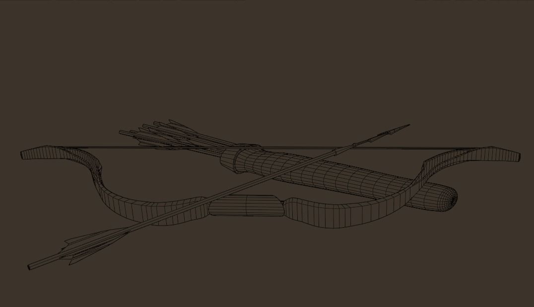 Bow and arrows Free low-poly 3D model_3