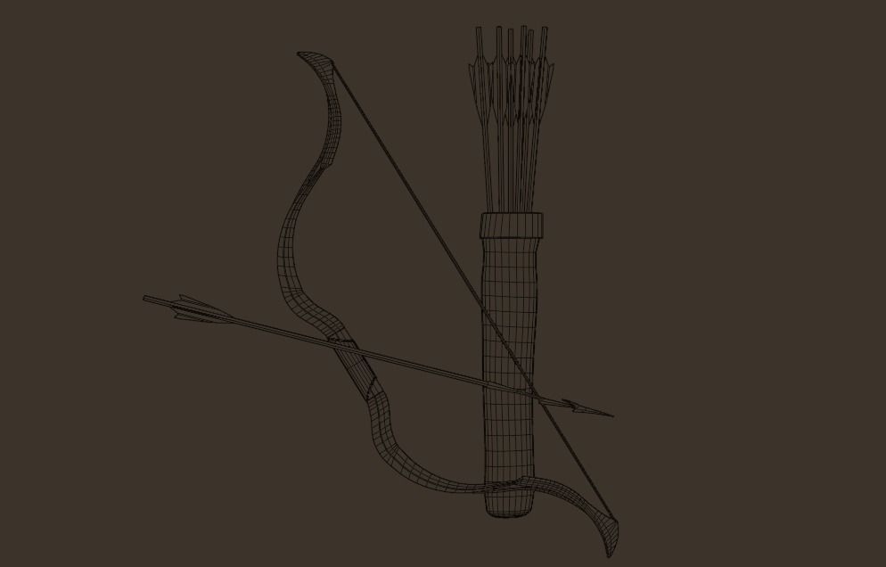 Bow and arrows Free low-poly 3D model_4