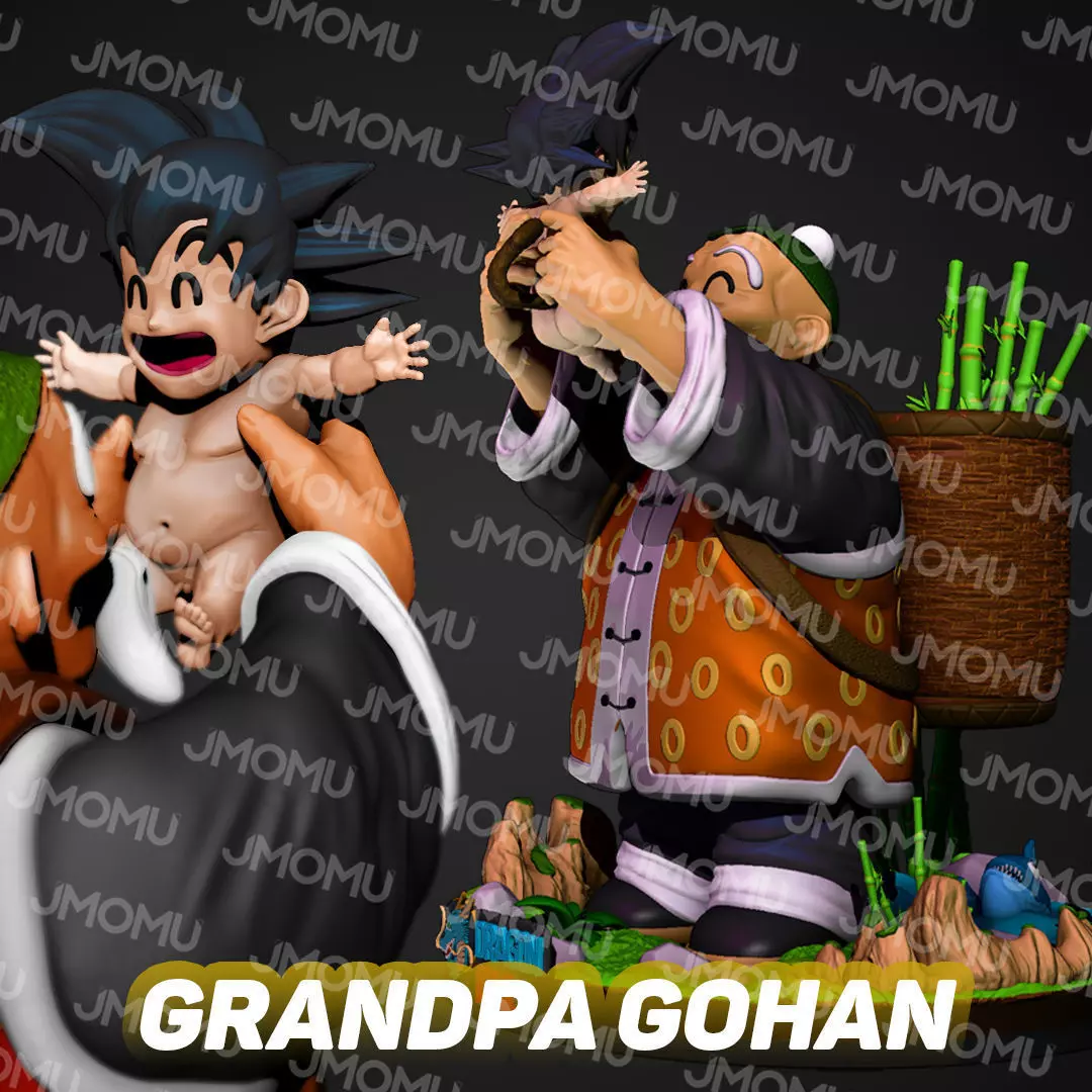 Grandpa Gohan and baby Goku 3D print model_0