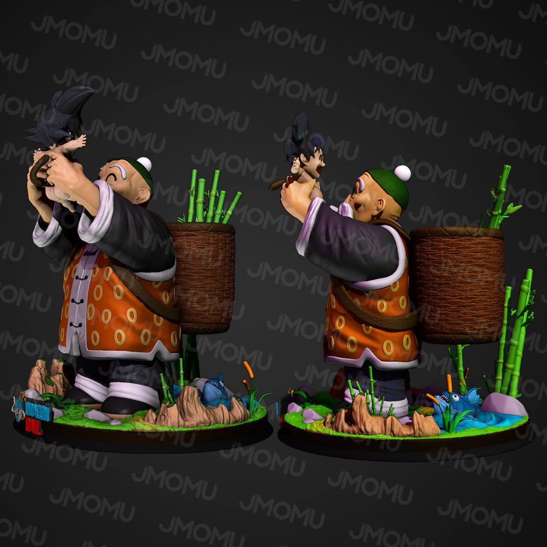 Grandpa Gohan and baby Goku 3D print model_3
