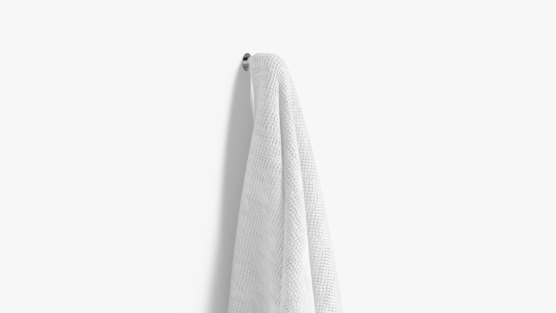 White Big Towel Hanging on Hook - hang bath spa sheet Low-poly 3D model_2