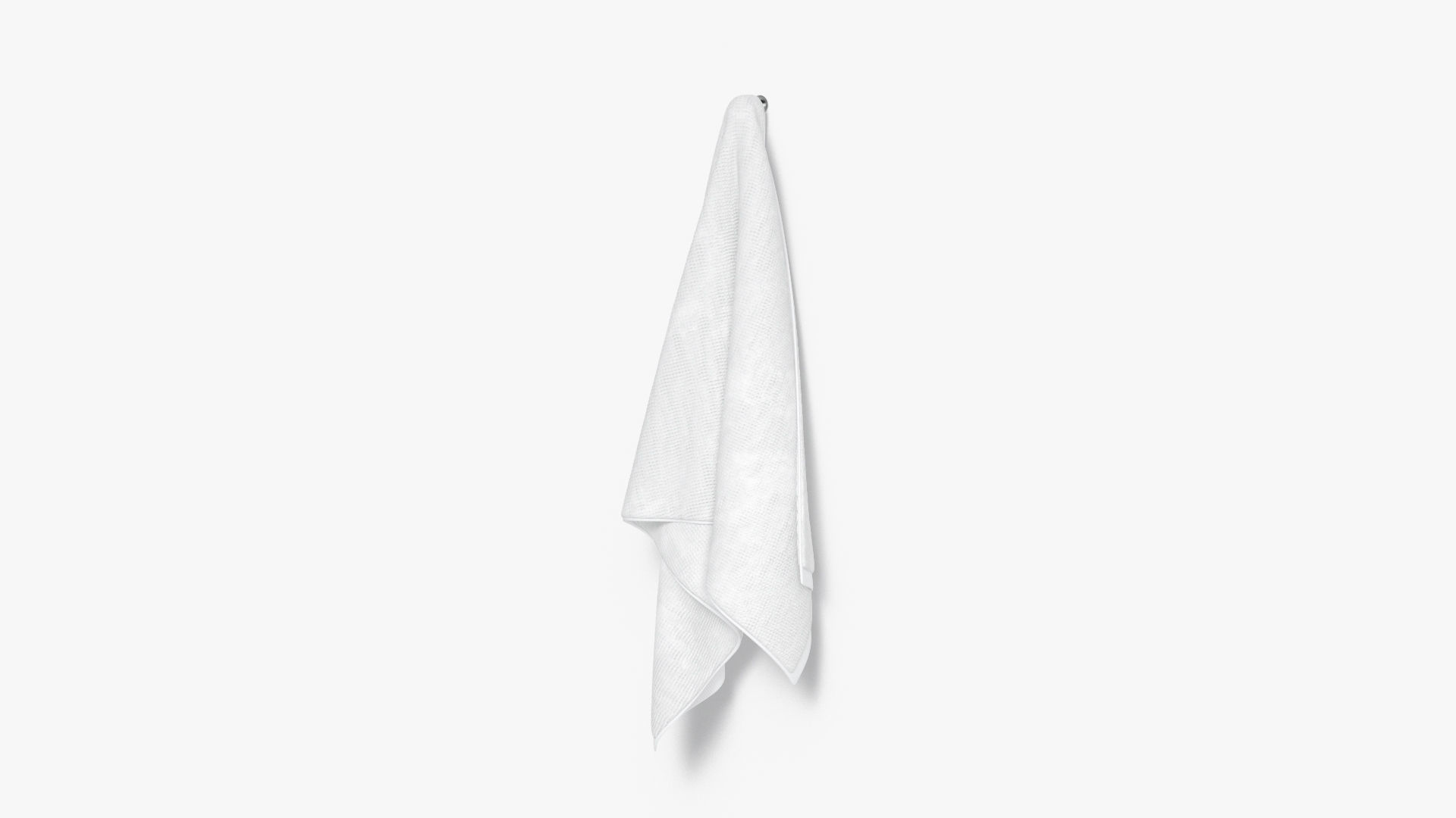 White Big Towel Hanging on Hook - hang bath spa sheet Low-poly 3D model_4