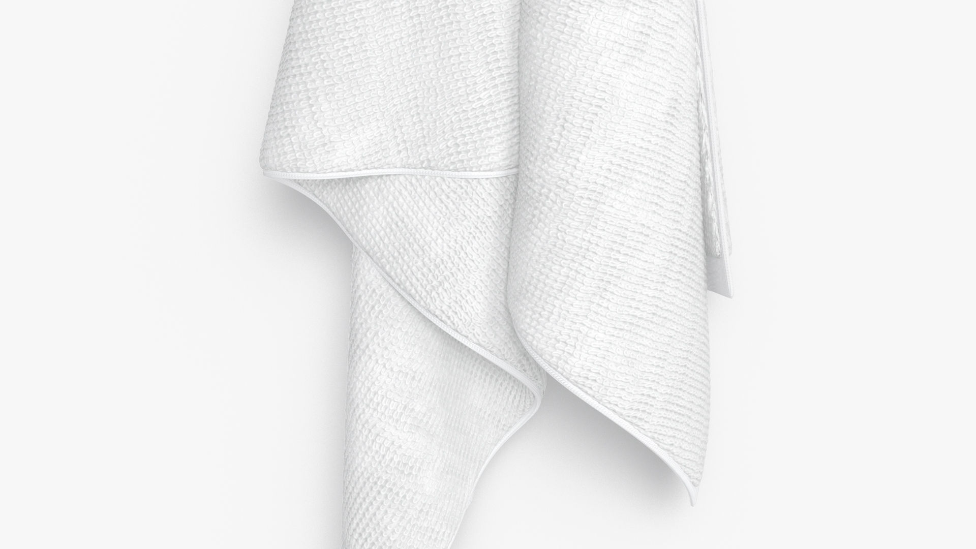 White Big Towel Hanging on Hook - hang bath spa sheet Low-poly 3D model_3