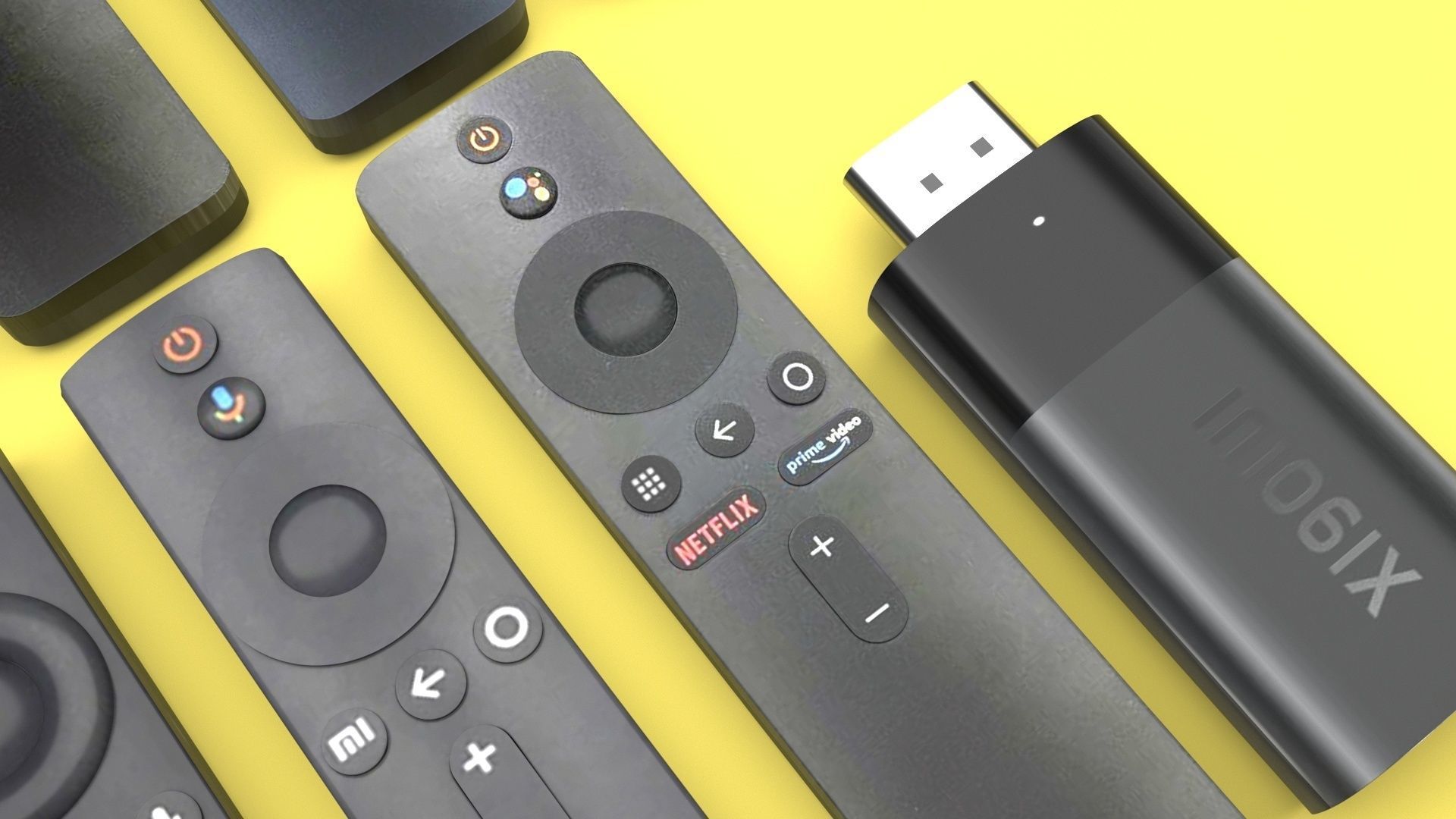 Xiaomi TV Box Remote Controls Set 3D model_49