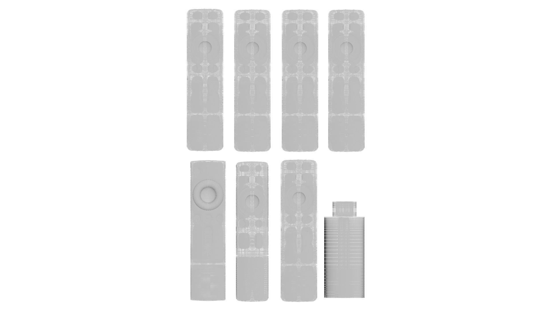 Xiaomi TV Box Remote Controls Set 3D model_33