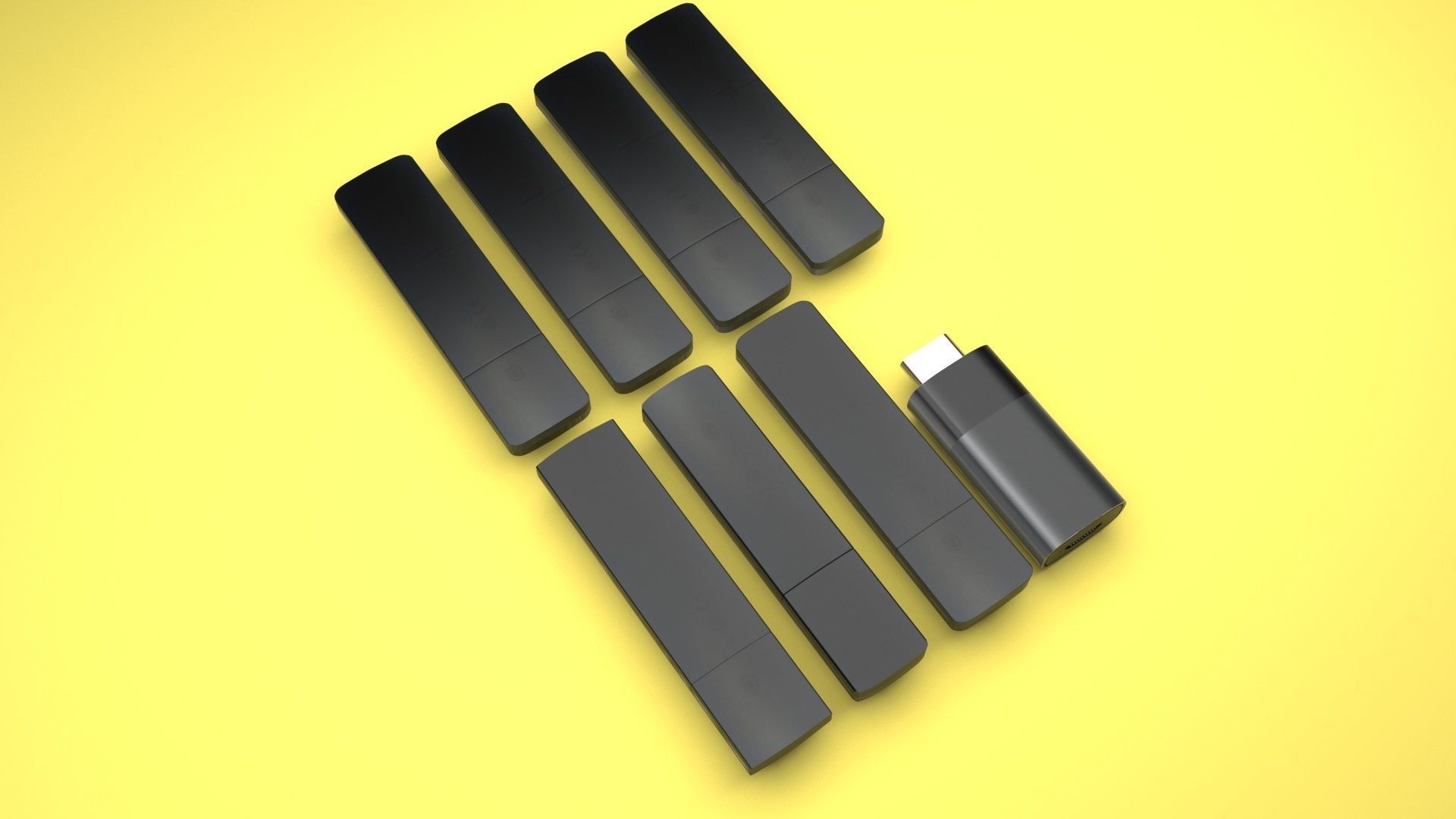 Xiaomi TV Box Remote Controls Set 3D model_55