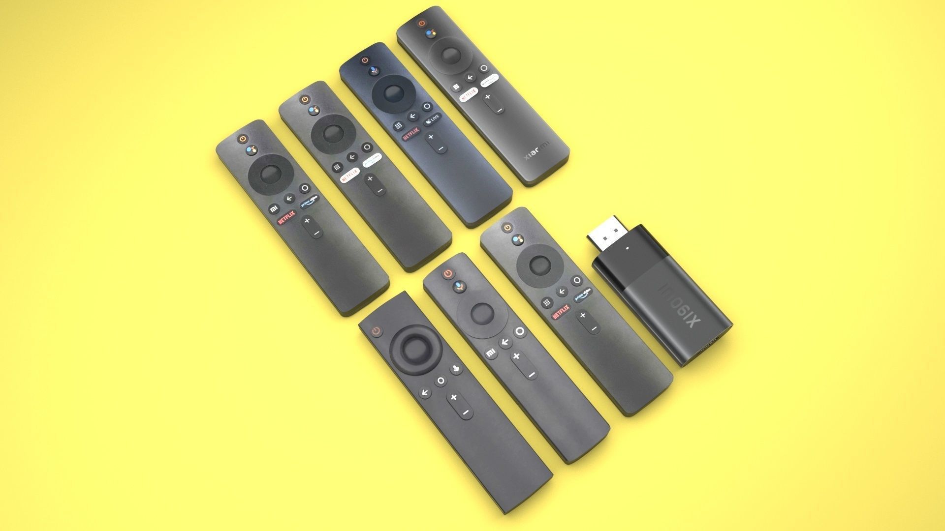 Xiaomi TV Box Remote Controls Set 3D model_42