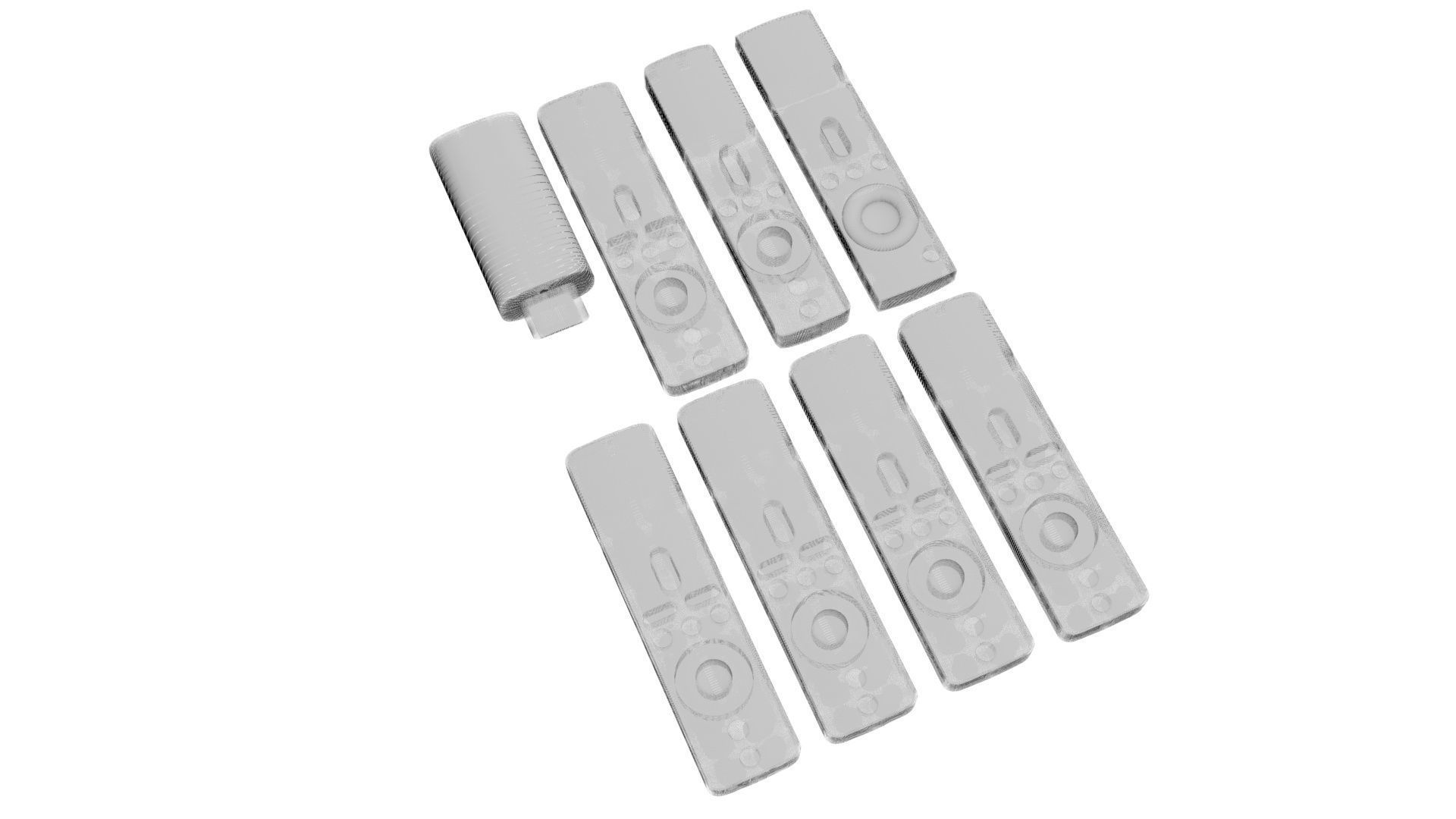Xiaomi TV Box Remote Controls Set 3D model_25
