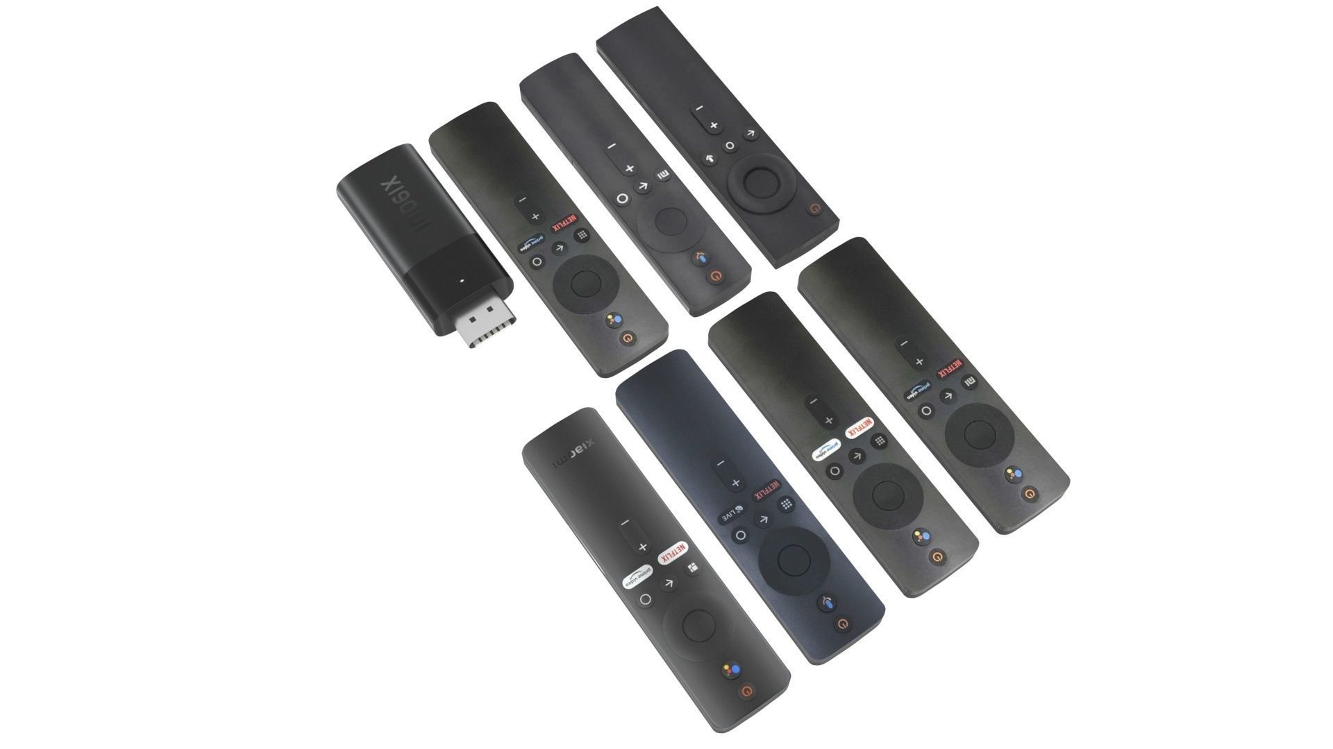 Xiaomi TV Box Remote Controls Set 3D model_2