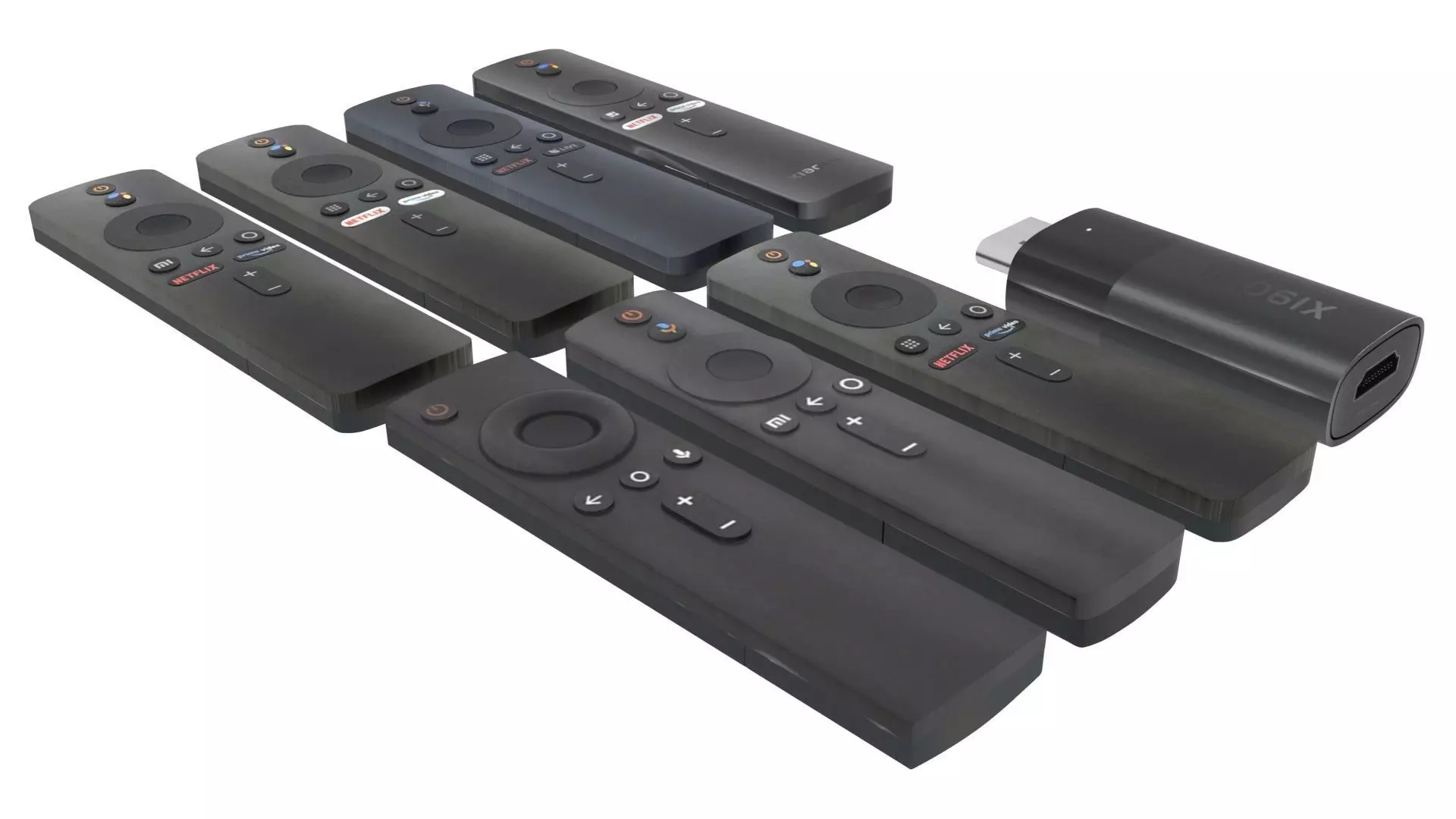 Xiaomi TV Box Remote Controls Set 3D model_0