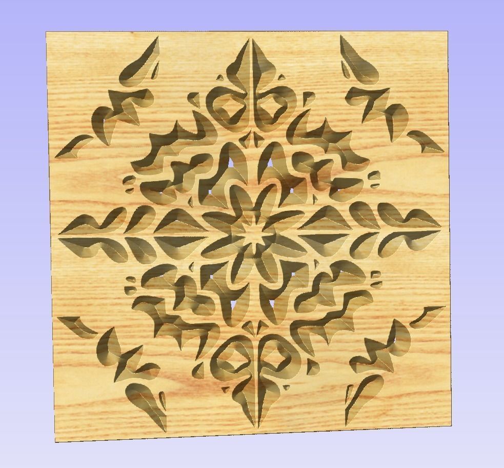 Symmetric ornament stencil - CNC carving or laser cut 3D print model_7