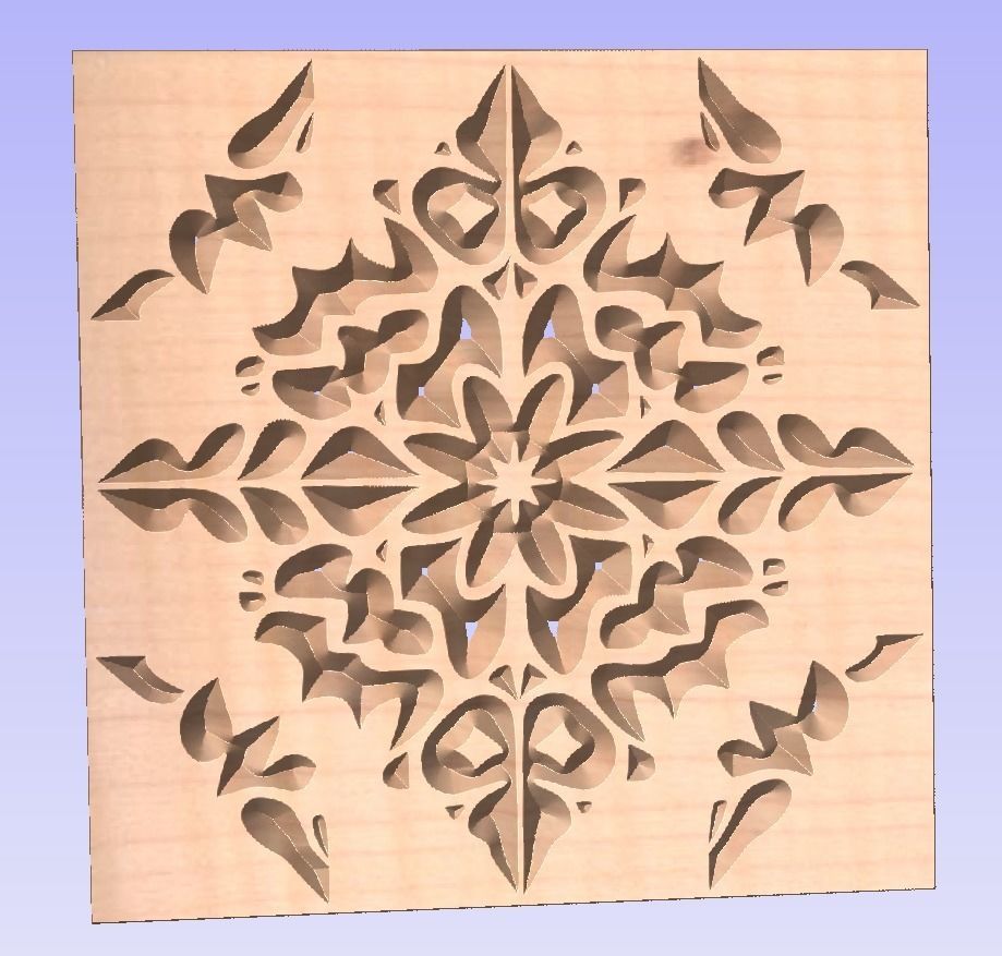 Symmetric ornament stencil - CNC carving or laser cut 3D print model_4