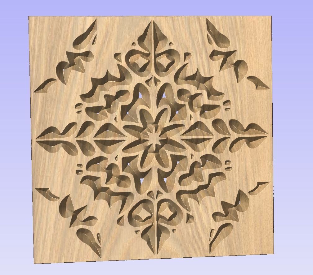 Symmetric ornament stencil - CNC carving or laser cut 3D print model_9