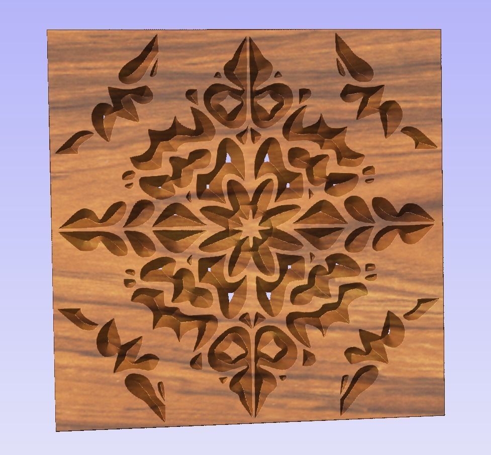 Symmetric ornament stencil - CNC carving or laser cut 3D print model_5