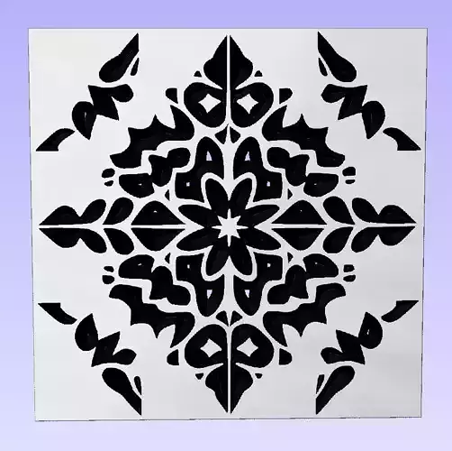 Symmetric ornament stencil - CNC carving or laser cut 3D print model