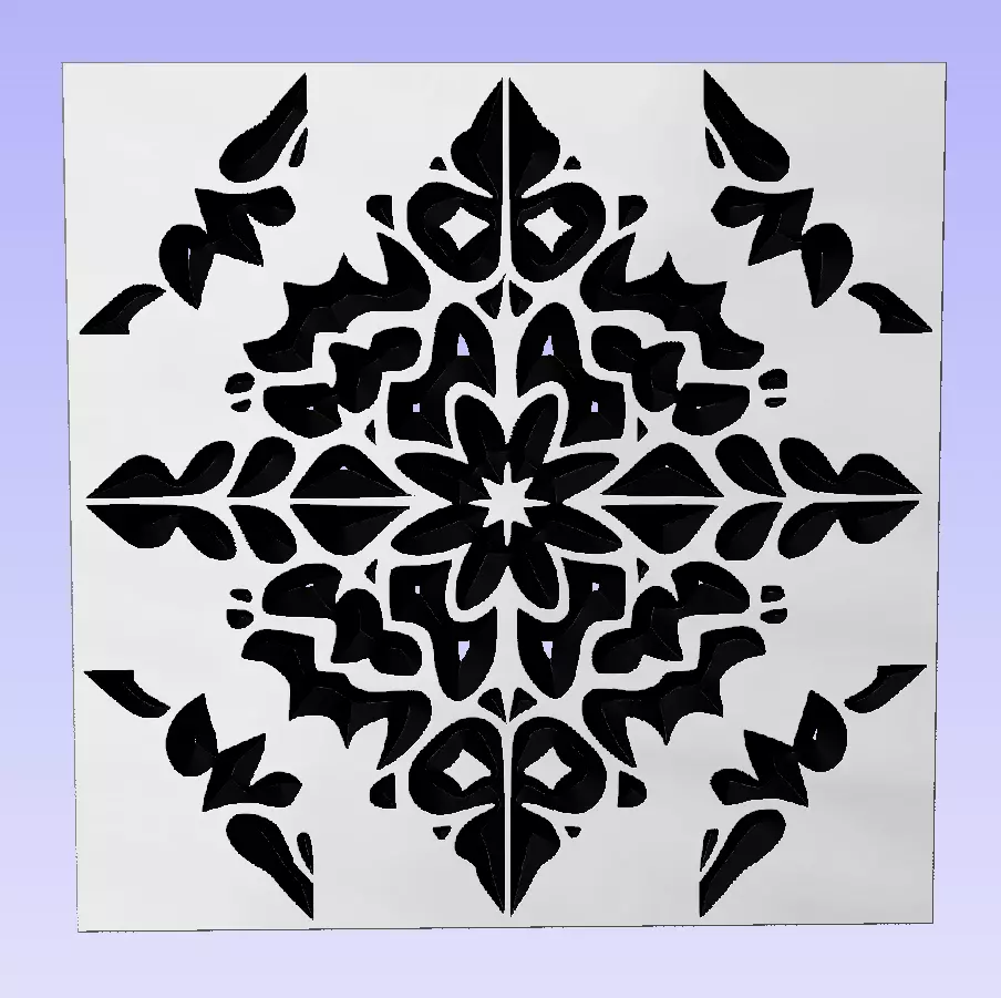 Symmetric ornament stencil - CNC carving or laser cut 3D print model_0