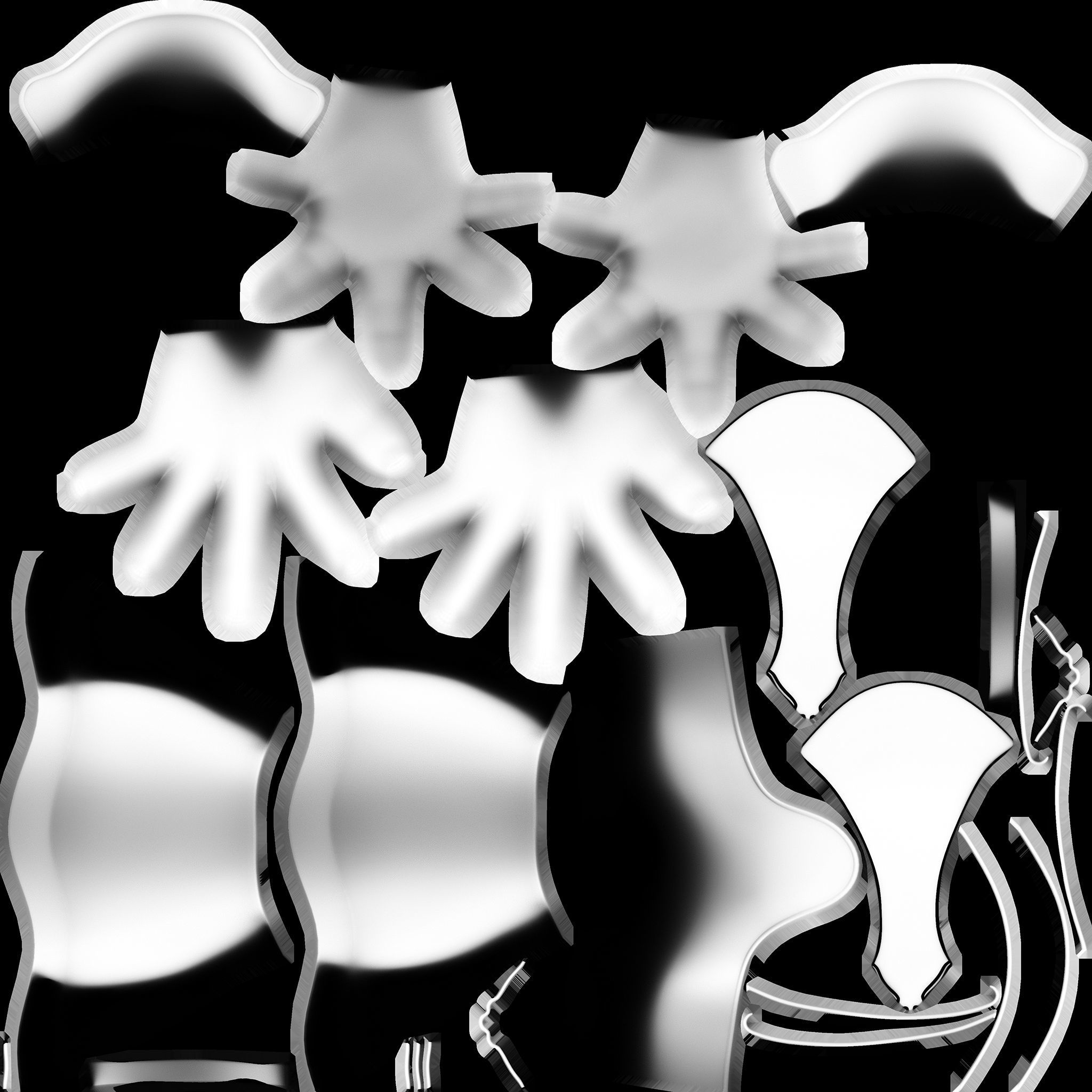 Medieval Gloves Low-poly 3D model_10