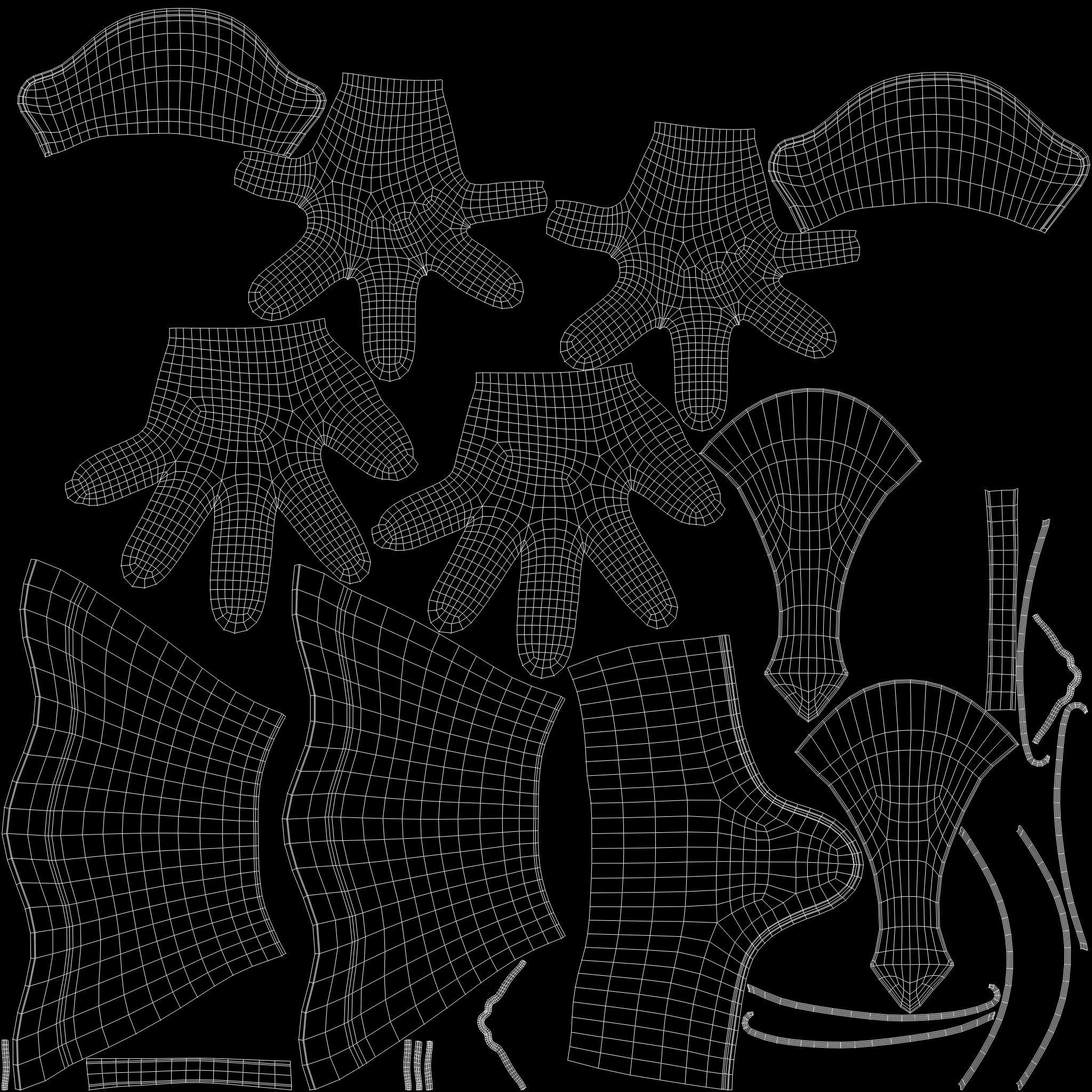 Medieval Gloves Low-poly 3D model_11