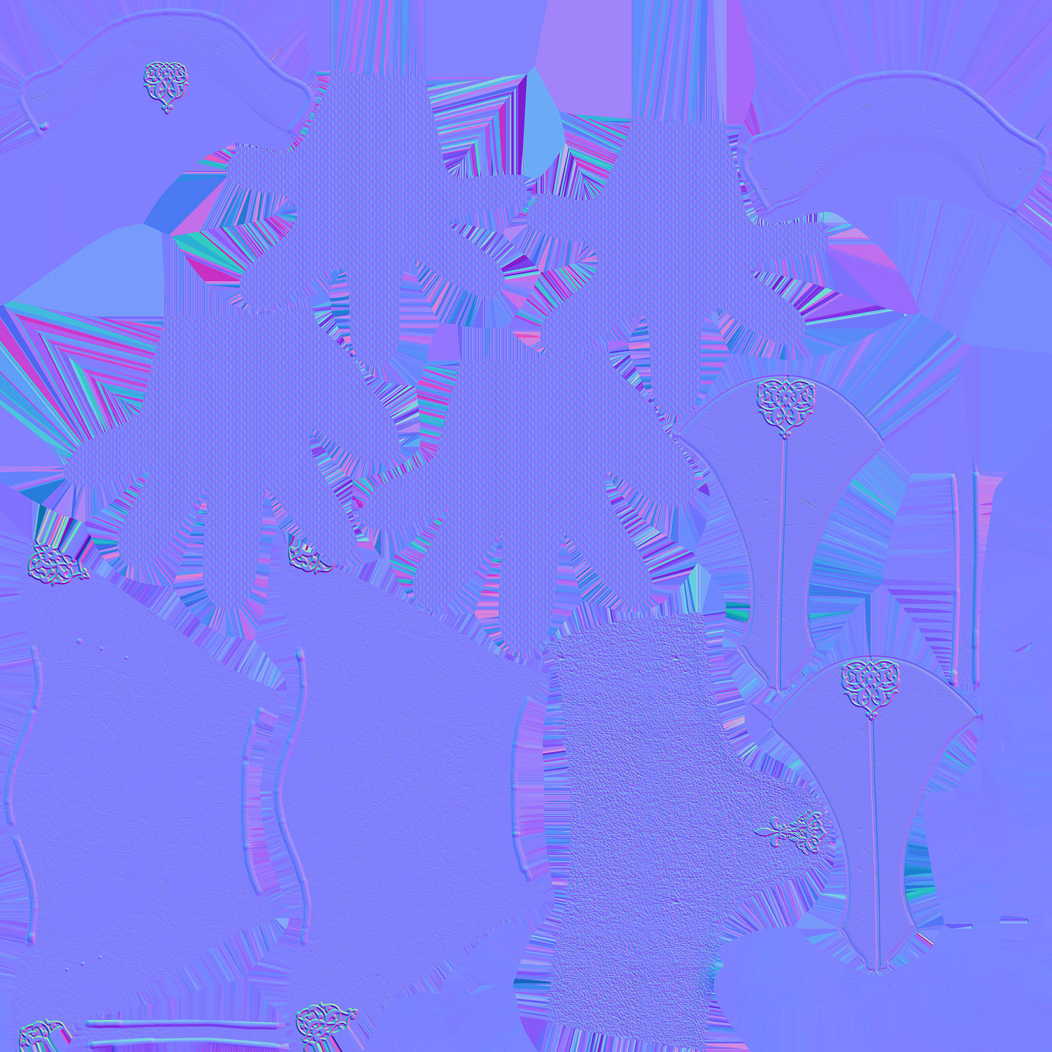 Medieval Gloves Low-poly 3D model_9