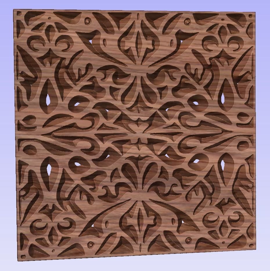 Symmetric ornament stencil - CNC carving or laser cut 3D print model_6