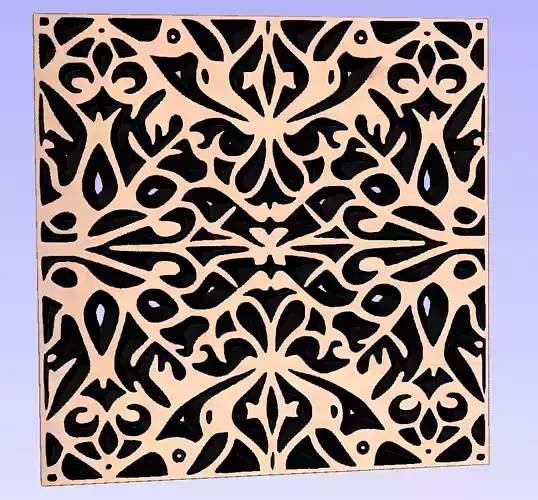 Symmetric ornament stencil - CNC carving or laser cut 3D print model