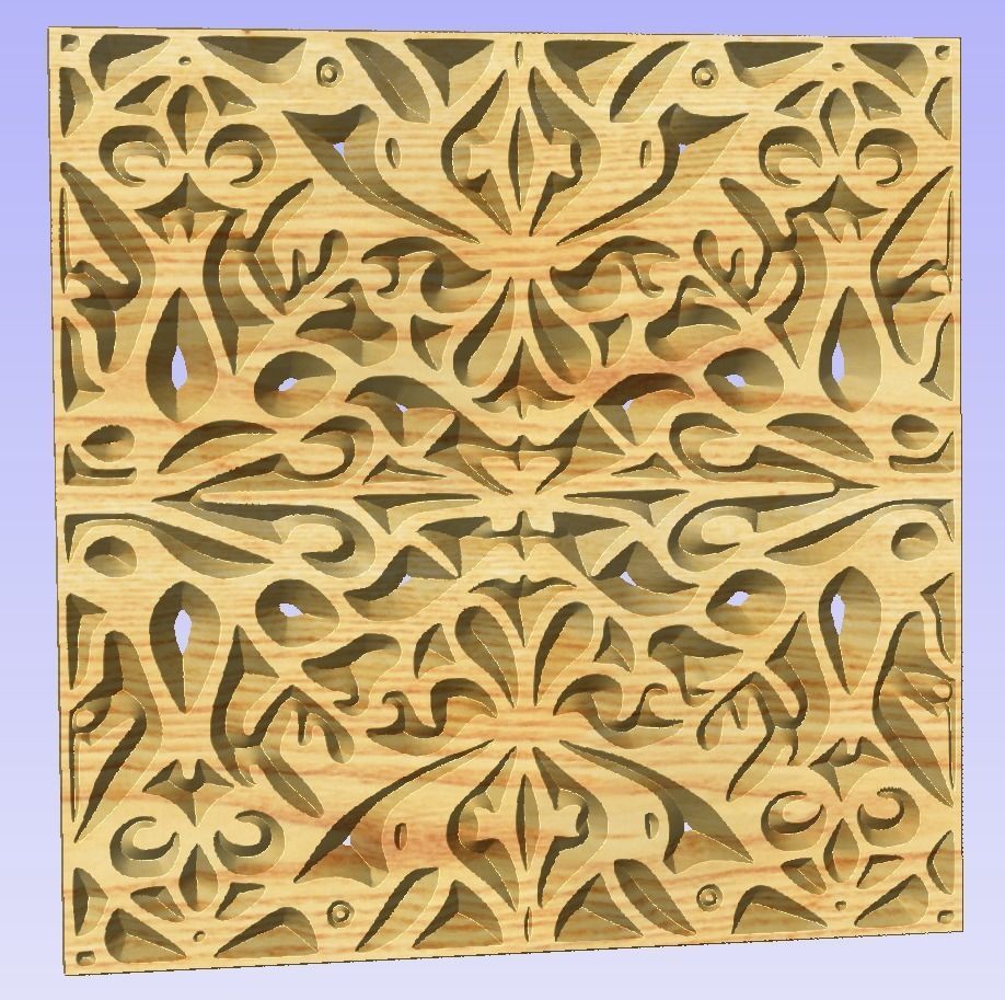 Symmetric ornament stencil - CNC carving or laser cut 3D print model_5