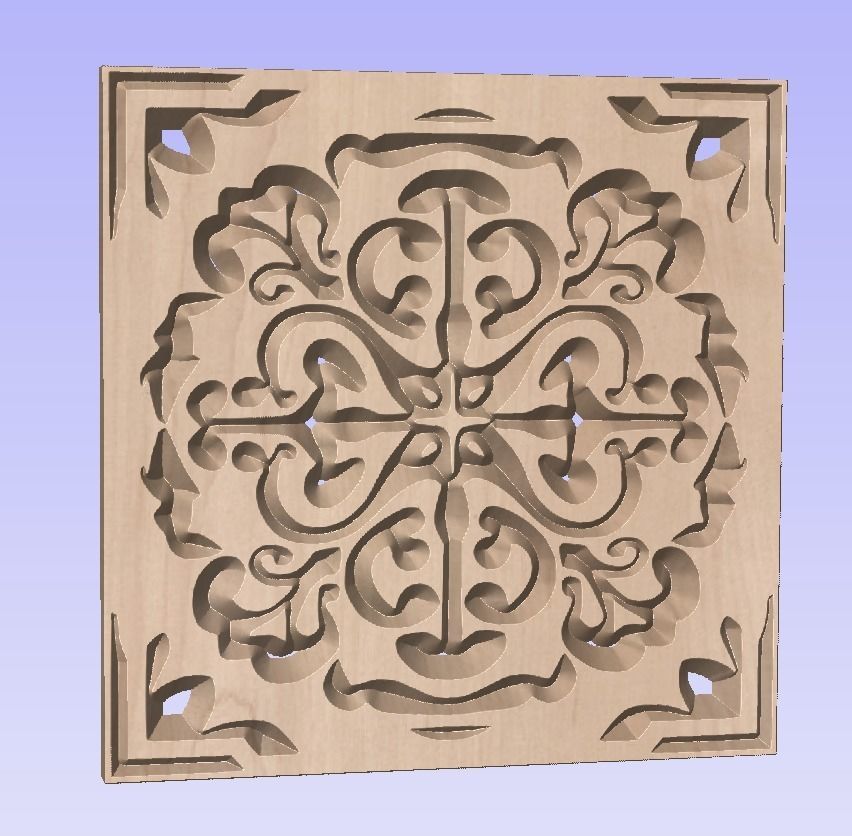 Symmetric ornament stencil - CNC carving or laser cut 3D print model_1